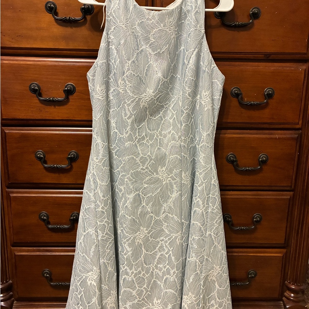 R&M Richards Blue Floral Midi Dress